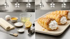 Trubičky z listového těsta se sněhem: křupavé a s pevnou, lesklou náplní