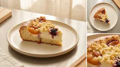 Kynutý koláč s tvarohem a ovocem: nadýchaný, šťavnatý a s křupavou drobenkou