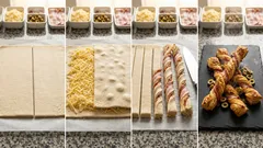 Slaninové vrtule z listového těsta: křupavé slané pohoštění hotové za 20 minut