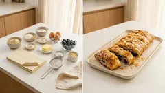 Listový závin s borůvkami a mandlovým krémem: křupavý za 30 minut