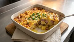 Zapečené brambory se šunkou a sýrem: poctivá večeře z jednoho pekáče