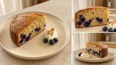 Borůvkový koláč bez cukru a mouky: vláčný a hotový z jedné mísy