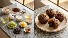 Vláčné čokoládové muffiny s cuketou a řeckým jogurtem – bez bílé mouky