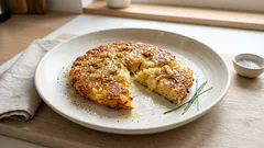 Křupavá bramborová placka se sýrem a cibulkou: sytá večeře z jedné pánve