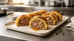 Křupavé kapsičky z listového těsta s mletým masem a sýrem – rychlé pohoštění do trouby