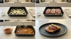 Pečená krkovice na česneku a cibuli – s kečupovo-sójovou zálivkou