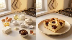 Prosedlá buchta s tvarohem a povidly – nadýchaná klasika z plechu