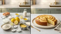 Citronový jogurtový koláč se spirálou krému: svěží a krásně vláčný