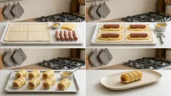 Párky v listovém těstě se sýrem a hořčicí: křupavá rychlovka do 20 minut