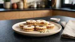 Vánoční koláčky jemnější než linecké: křehké těsto se solamylem a pudinkem