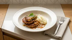 Čočkové placky s kaší a jemnou cibulovou omáčkou: sytá večeře bez masa