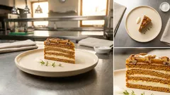 Medové řezy jako od babičky: křehké pláty, krupicový krém a ořechová vrstva