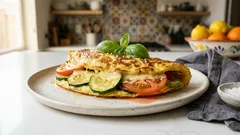 Cuketová omeleta s rajčaty a sýrem: rychlé jídlo z pánve, které zasytí