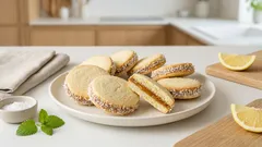 Citronové slepované sušenky s karamelovým kondenzovaným mlékem a kokosem