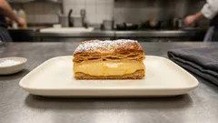 Křupavý koláč z listového těsta s pomerančovým krémem (bez pudinku)