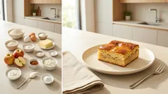 Plechový koláč s jablky a tvarohem: křehké těsto a náplň, která drží tvar