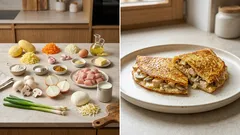 Plněné bramborové placky s kuřetem, žampiony a mozzarellou – křupavé a syté