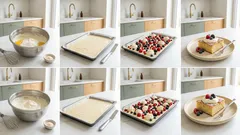 Tvarohový koláč s lesním ovocem na plech – nadýchaný a krásně šťavnatý