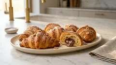 Rychlé croissanty z listového těsta s Nutellou a oříšky – hotové za chvilku