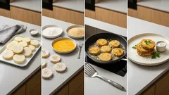 Obalované patisony jako řízek: křupavé na povrchu, jemné uvnitř a hotové raz dva