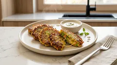 Cuketové řízky bez mouky: křupavé placičky s čedarem a svěžím dipem