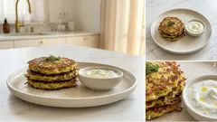 Cuketové placičky s jogurtovo-česnekovým dresinkem: křupavé díky jednomu kroku